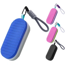 Silicone Protective Swim Goggle Case with Drain Hole Lanyard Hard Shell