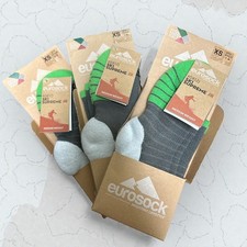 Eurosock Ski Supreme Junior Midweight Socks Kid  s Size XS US 1-3 , Grey Green