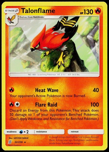 Talonflame 32/236 Rare Unified Minds Pokemon Lightly Played