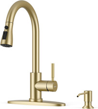 Kitchen Faucet with Soap Dispenser and Pull down Sprayer, RV Single Handle Class