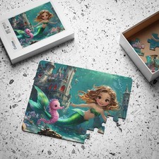Mermaid and Seahorse Kids Puzzle 30-Piece Children's Jigsaw Gift Idea