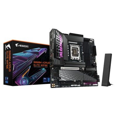 GIGABYTE B860M AORUS ELITE WIFI6E Mainboard - Intel Core Ultra Series CPUs 12+
