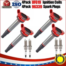 4x Ignition Coil and Spark Plug Pack For 2011-2016 Lexus CT200H L4 1.8L UF619
