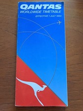 QANTAS Worldwide Timetable  1994 Route Maps, Seat Plans