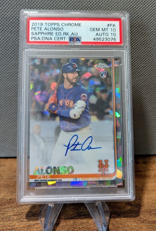 2019 Topps Chrome Sapphire Pete Alonso Auto Rookie RC PSA/DNA 10 Auto 10
