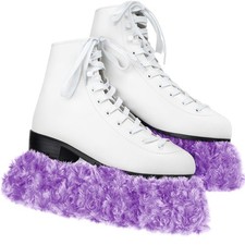 Ice Skate Guards Fuzzy Hockey Soakers for Youth Adults Unisex, Size S, Purple