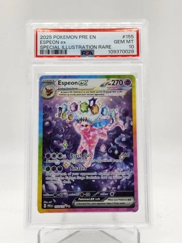 ESPEON EX 2025 POKEMON PRISMATIC EVOLUTIONS SIR #155 PSA 10 Q0895