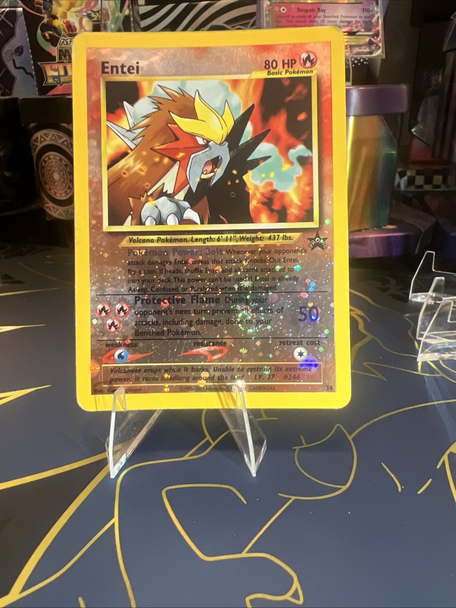 graded pokemon cards south africa Entei - 34 Reverse Holo Rare - Pokemon WOTC Black Star Promo main image 0