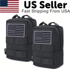 2 Pack Tactical MOLLE Pouches - Hunting Game Belt Bag for EDC Tools & Essentials