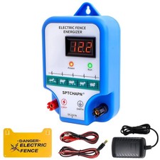 Sptchapn 12V Electric Fence Energiser AC Multi-Powered 2 Joules High Power