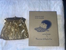 Whiting Davis Co. Vintage Gold Mesh Evening Bag w/ Box - Excellent Condition