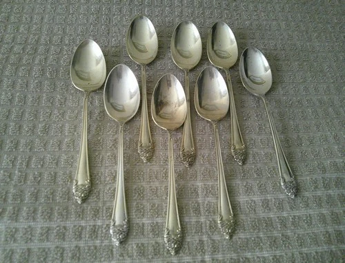 Lot 8 Vint Reed & Barton Sterling 6" Spoons
