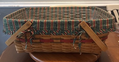 Longaberger 1997 Yuletide Treasures Basket With Liner And Protector
