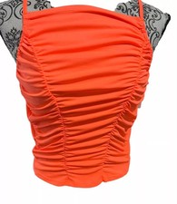 free people FP Movement Women's Shirr Enough Tank Neon Coral Medium NWT