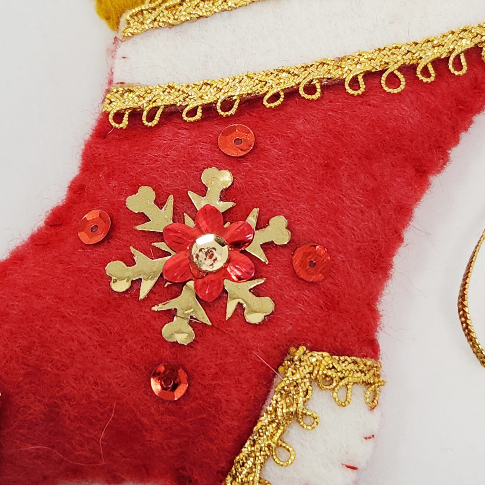 Vintage LOT Felt Sequin Christmas Ornaments incl. KURT S ADLER Santa 