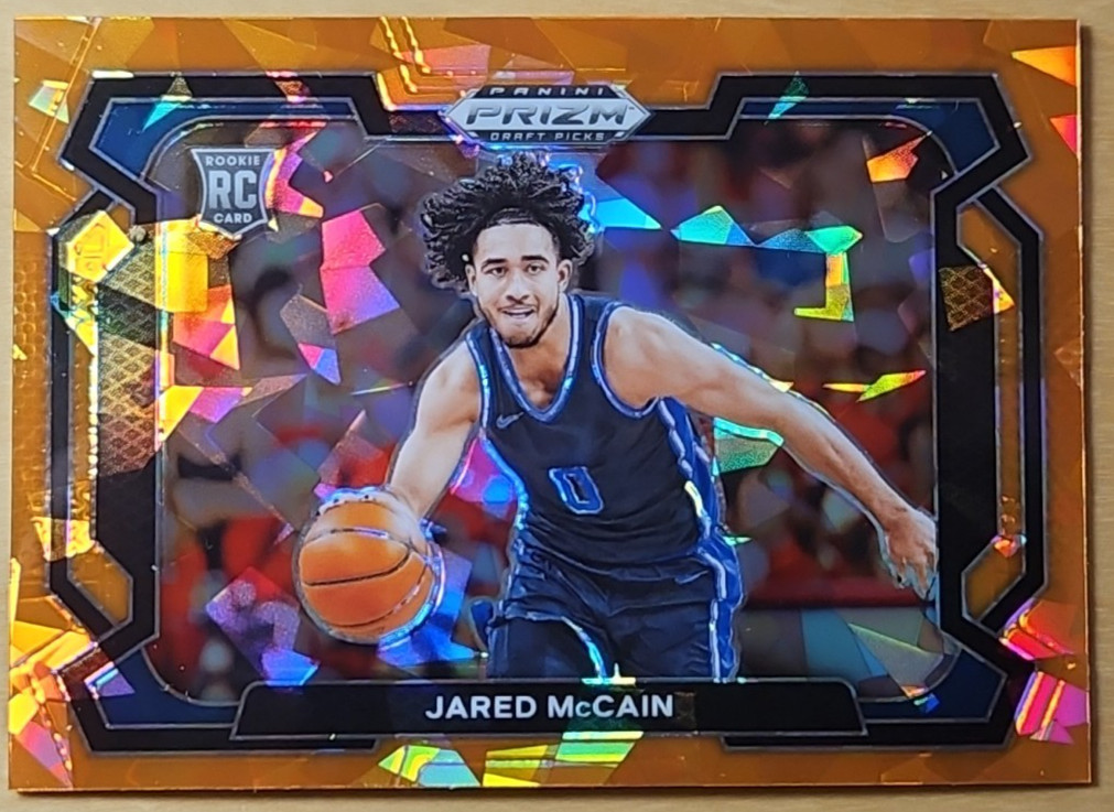 2024 Prizm Draft Picks Jared McCain #35 Variation Orange Cracked Ice 76ers RC