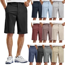 Men Chino Shorts Stretch Hybrid Lightweight Quick Drying Golf Hiking Half Pants