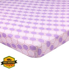 Abstract Mini Crib Sheets Lavender Honeycomb