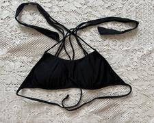 Women’s Black Strappy Halter Bikini top with removable pads