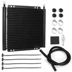 25 Row Aluminum Remote Transmission Oil Cooler Auto Radiator Converter Kit
