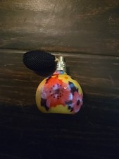 Bottiglia profumo vetro multicolore floreale vintage atomizzatore arte vetro