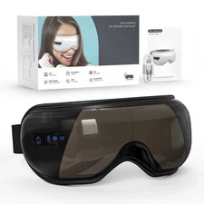 Eye Massager with Heat and Vibration Compression Rechargeable Bluetooth Gifts