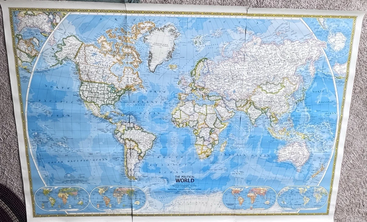 Vintage Original Antique World Maps & Atlases 1980-1989 Date Range