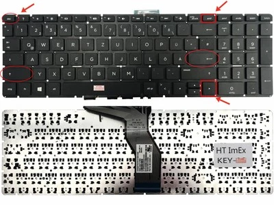 HT-IMEX Deutsche - Schwarz Tastatur Keyboard ohne Beleuchtung, Rahmen für HP 250 G6
