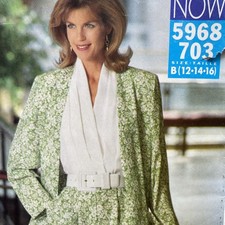Butterick 5968 Lady’s Jumpsuit Jumper Shorts Jacket Pattern 12-16 Vtg 80s 