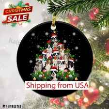 Border Collie Christmas Tree Lights Funny Dog Chrismas Ornament.