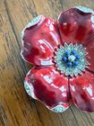 Trifari Philippe Rue de la Paix Pave Enamel Red Poppy w Leaves Flower Fur Clip — photo 8
