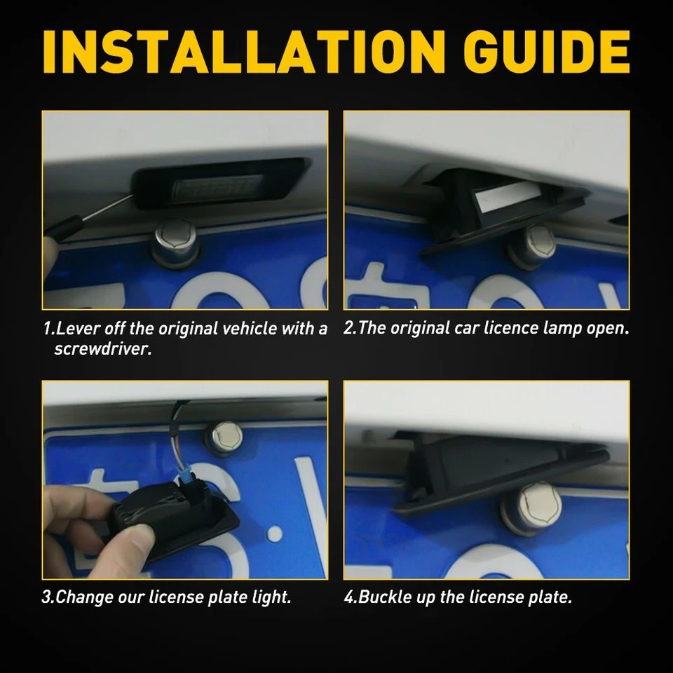 WHITE Plate Lamp LED License Light For Toyota Camry Avalon Highlander 1/2Set - Image 2 of 4