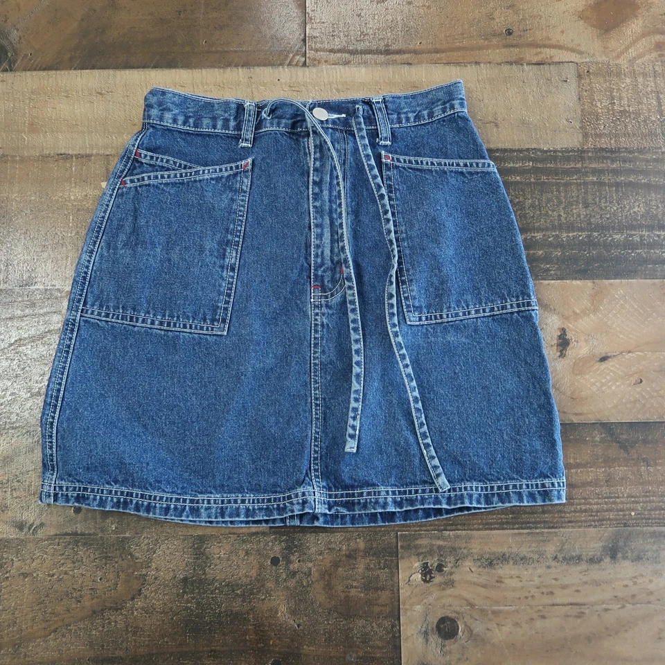 Arizona Jean компании девочек размер 14 джинсовой ткани Jean юбка с карманами шнурка 90-х - Изображение 2 из 4