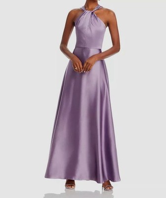 slim fit dress slacks Halter Tie Sheath Gown Black / 4