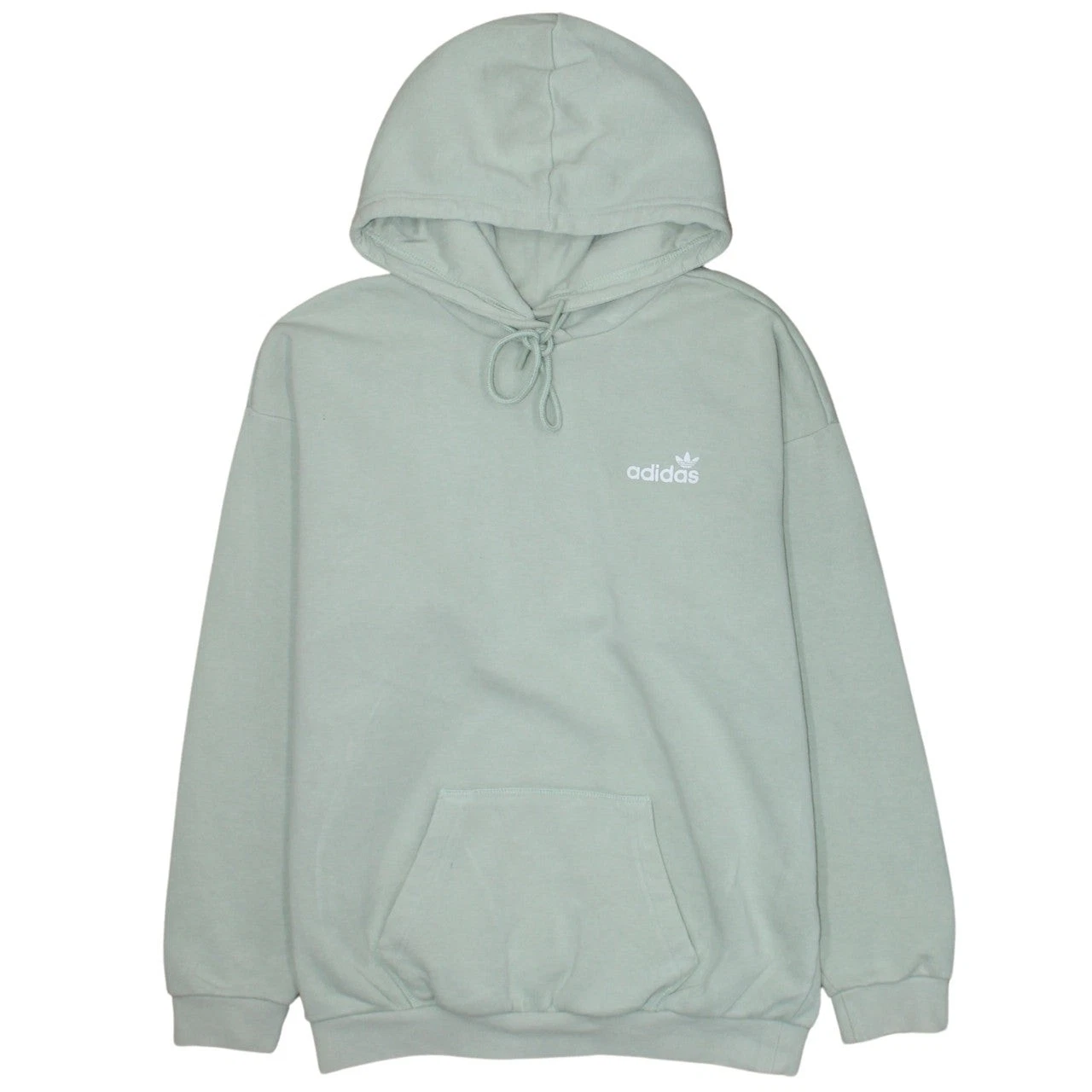 Adidas Women’s Green Pullover Hoodie Size 8 Relaxed Fit Sweatshirt