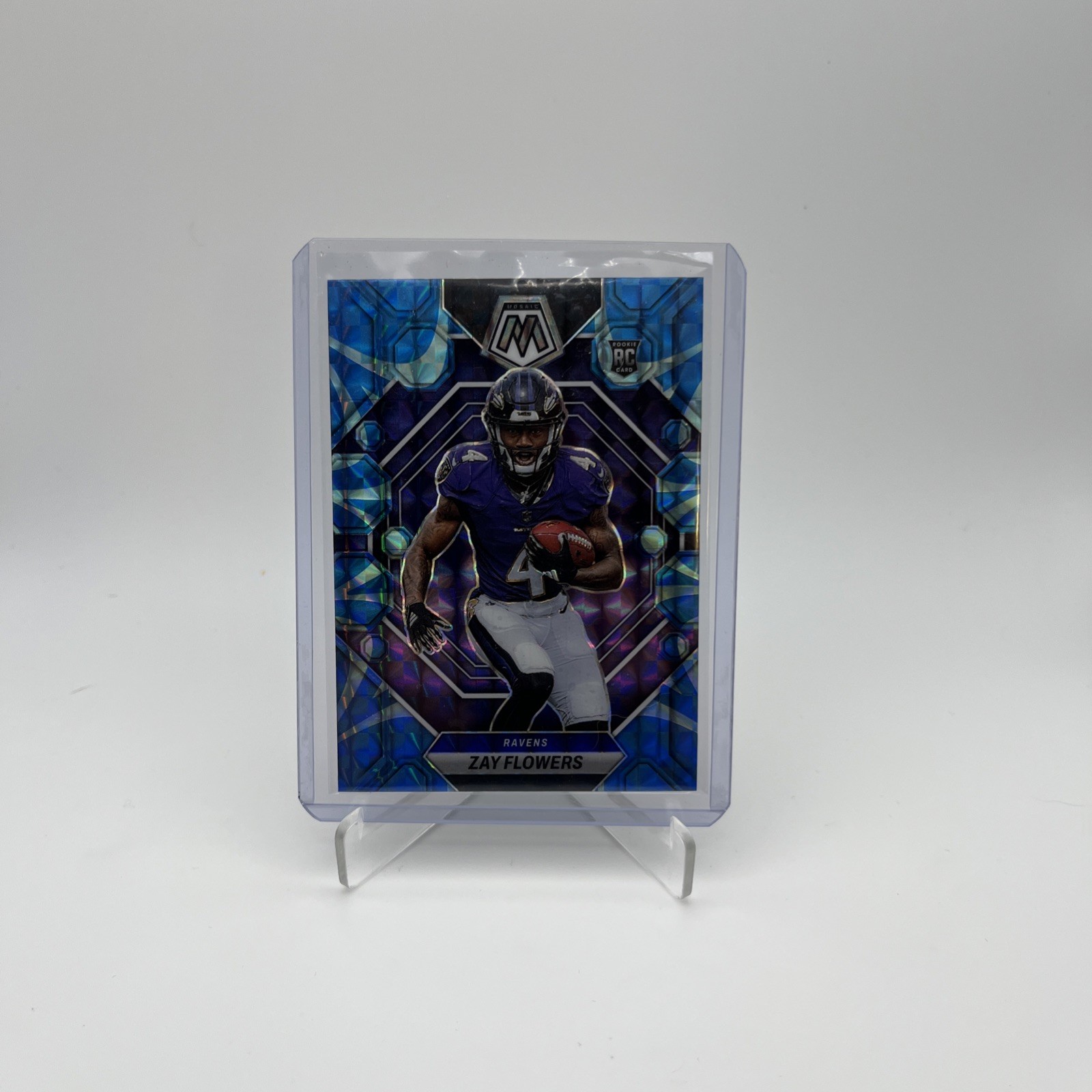 2023 Panini Mosaic - Rookies Zay Flowers #380 Reactive Blue Mosaic Prizm (RC)