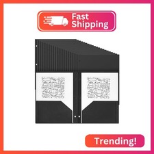 Yeaqee 100 Pcs Plastic Folders with Pockets Bulk 3 Hole Punched 2 Pocket File Fo
