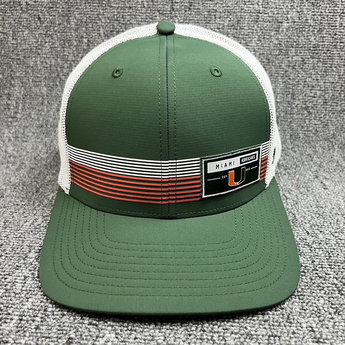 Miami Hurricanes '47 Brand Hitch Trucker Hat Snapback Green White Mesh Cap