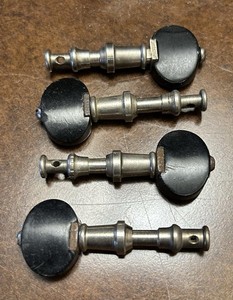 4 Vintage Grover? Banjo Friction Tuners Brass Black Buttons Parts
