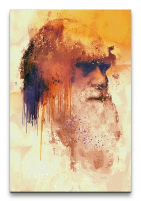 60x90cm Charles Darwin Porträt Abstrakt Kunst Evolution Naturwissenschaftler