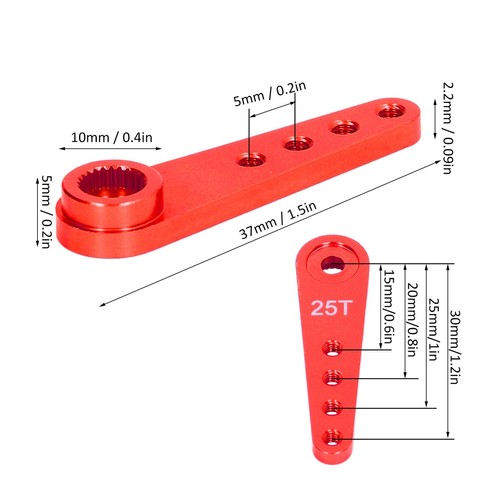 Servo Braccio 1/8 1/10 Allungato 25T Sterzo Alluminio Servo Corno Accessorio Parte - Foto 6 di 22