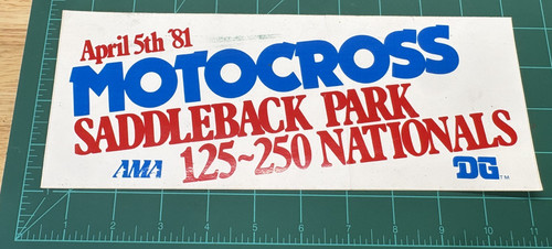 Vintage 1981 Motocross Saddleback Park AMA 125-250 Nationals DG 11" sticker