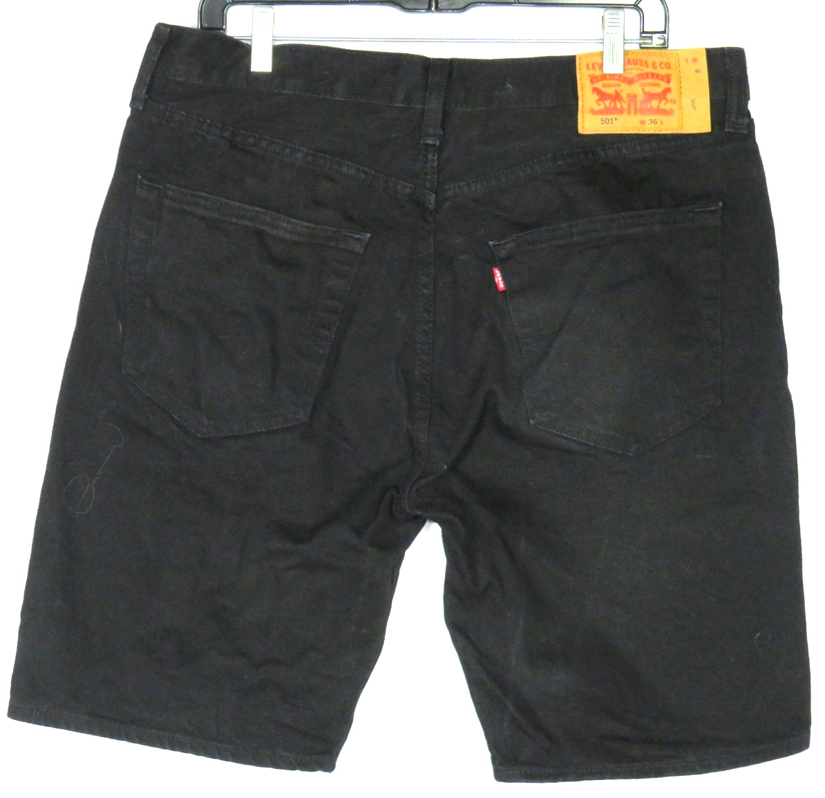 Levi's 501 Regular Fit Stretch Black Button Fly Denim Jean S