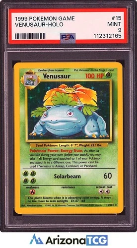 Pokemon 1999 Venusaur 15/102 Holo Rare Base Set PSA 9