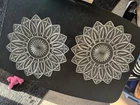Vintage Federal Glass "Petal" Patter Plates Set Of 2, 11.5"