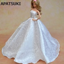 Pure White Formal Wedding Dress For 11.5" 1/6 Dolls Party Dress Doll Clothes Toy