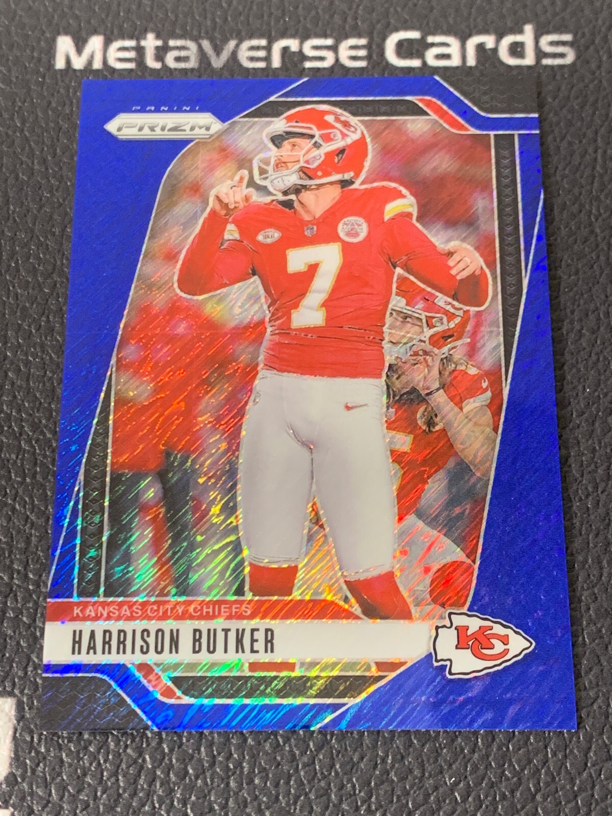 2024 Prizm Football Harrison Butker Blue Shimmer /25 Chiefs