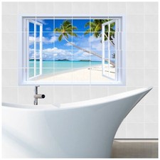 Naklejki na płytki FoLIESEN - samoprzylepny obraz płytek - piaszczysta plaża