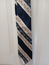 Wemlon by Wembley Tie Men's Suit Tie Polyester Navy Blue Beige