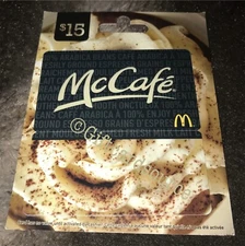 2014 McDONALDS McCAFE LATTE GIFT CARD HANGER CANADA NO VALUE NEW